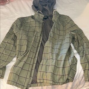Olive Green Plaid Men's Jacket